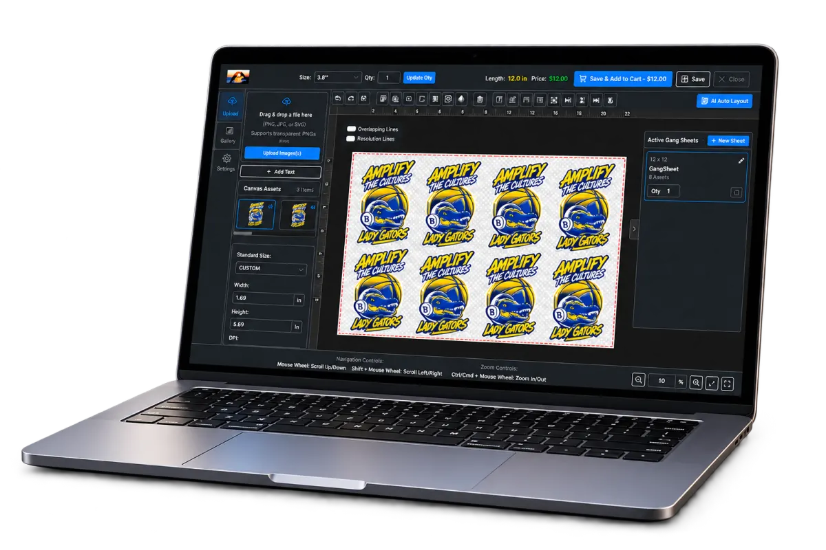 Build GangSheet product mockup
