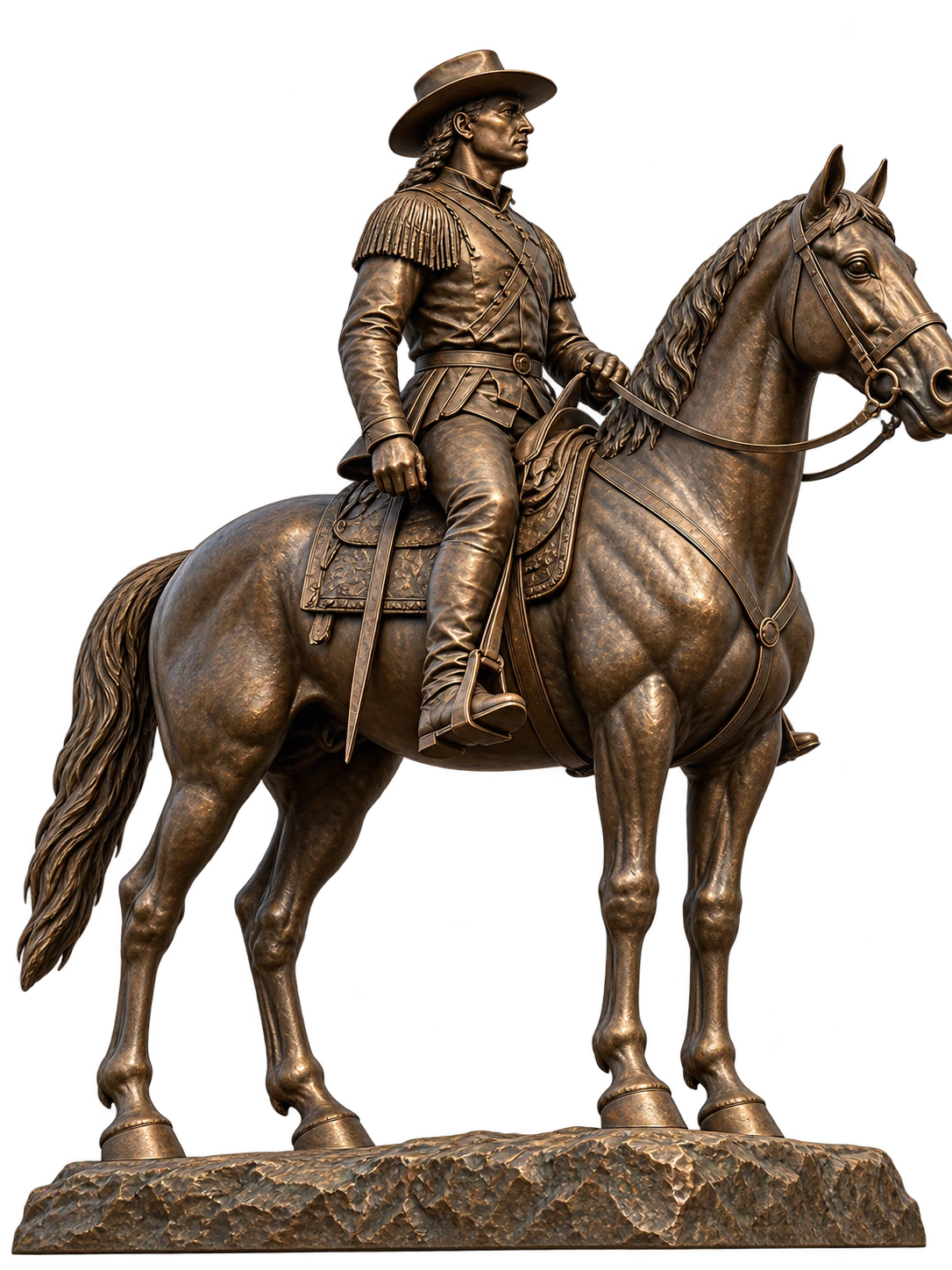 Bronze equestrian monument representing Kansas City
