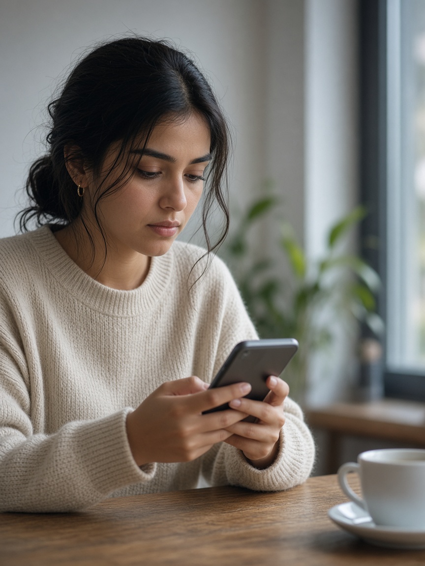 Shopper staring at a failed checkout on her phone — the face of cart abandonment