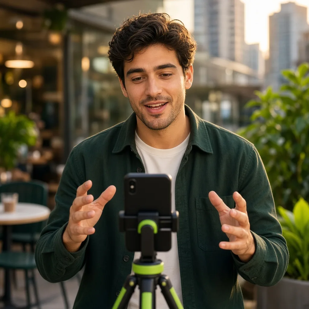Sample Instagram Reel still — creator filming outdoors at golden hour